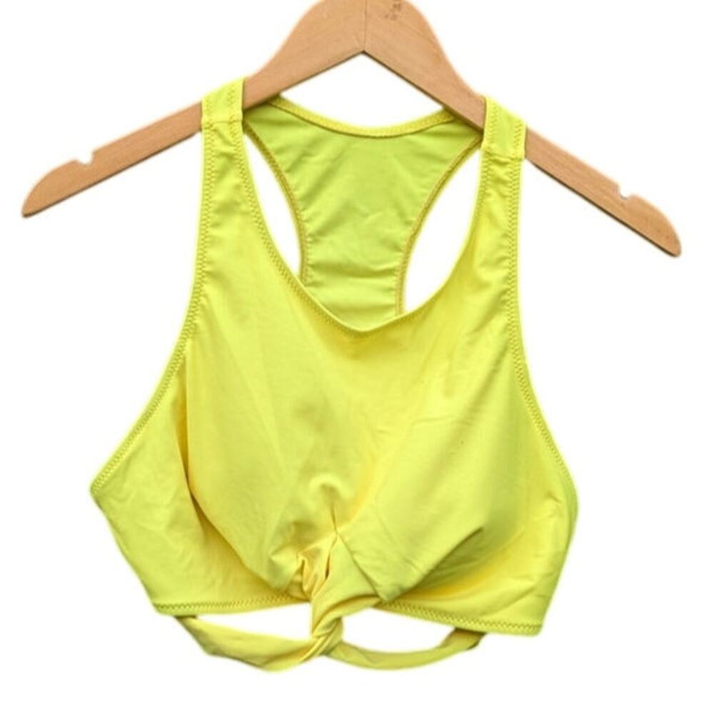 Blooming Jelly Highlighter Yellow Sexy bandage bikini swim top beach pool XL